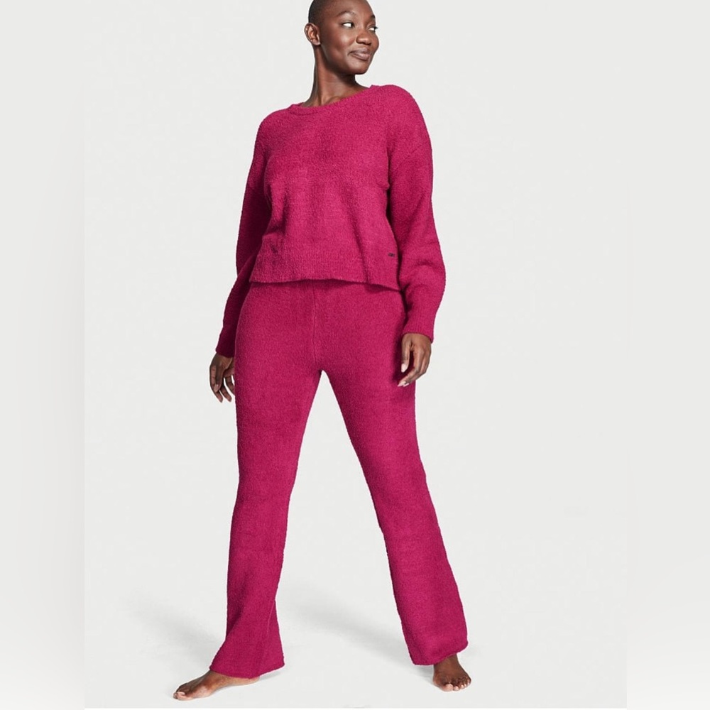 Victoria Secret cozy crew neck flare pants set size M